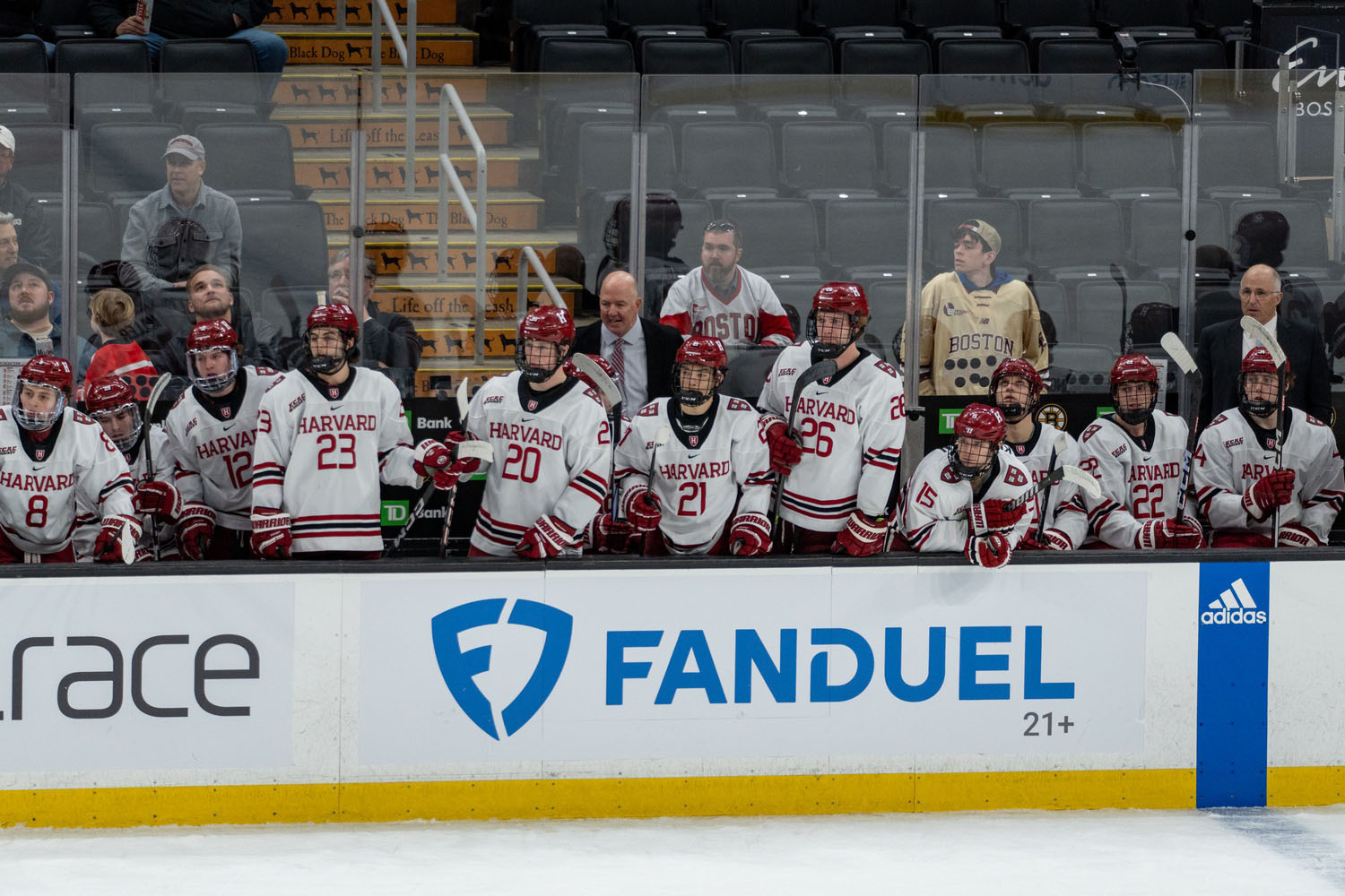 The Harvard men's ice hockey team lost the 2024 Beanpot semifinal to Northeastern in an overtime heartbreaker.