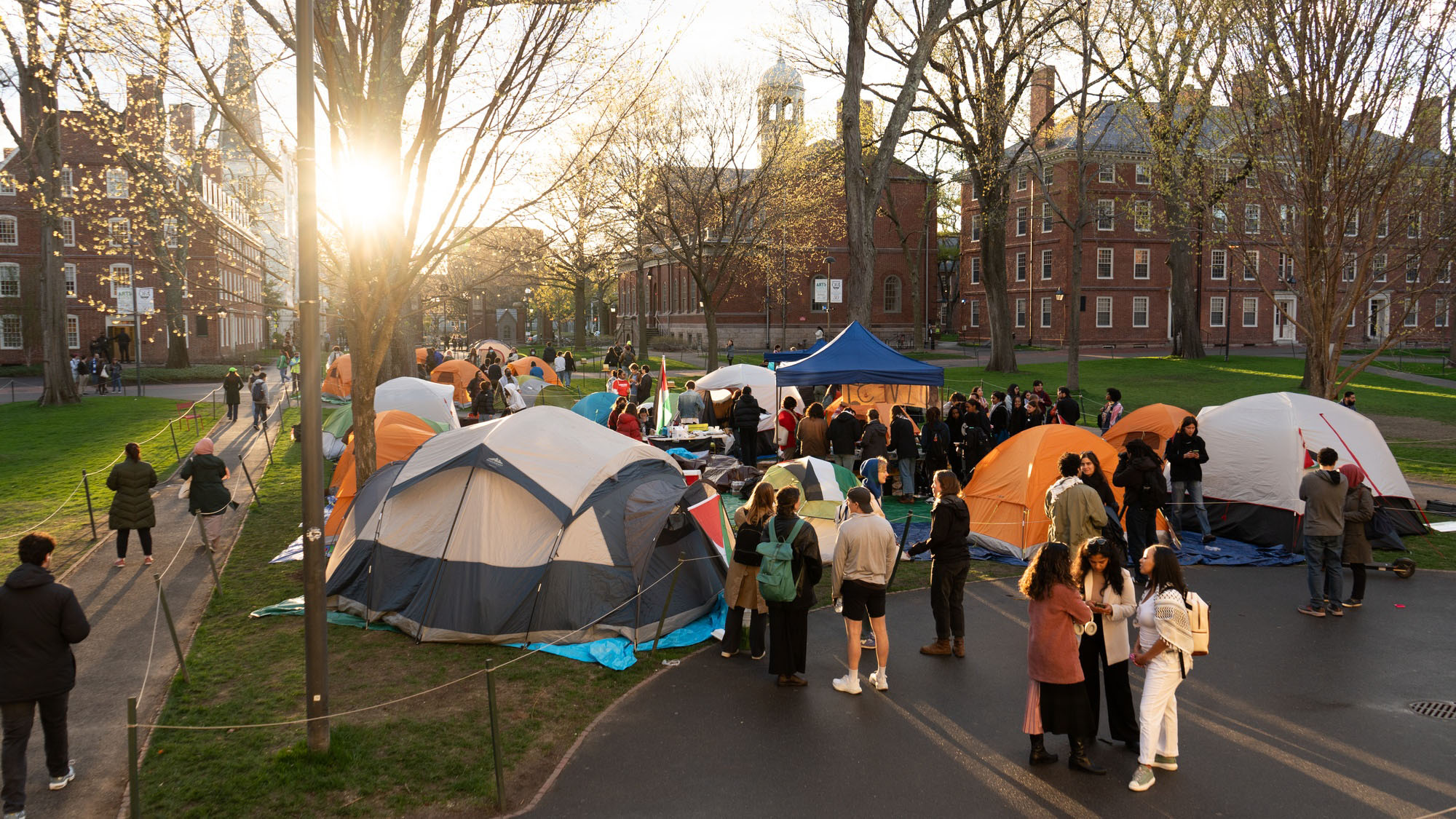 Pro-Palestine students occupied Harvard Yard in an encampment beginning Wednesday, April 24. The protest came just two days after Harvard College suspended the Harvard Undergraduate Palestine Solidarity Committee — while universities across the country have also faced a wave of pro-Palestinian student demonstrations.