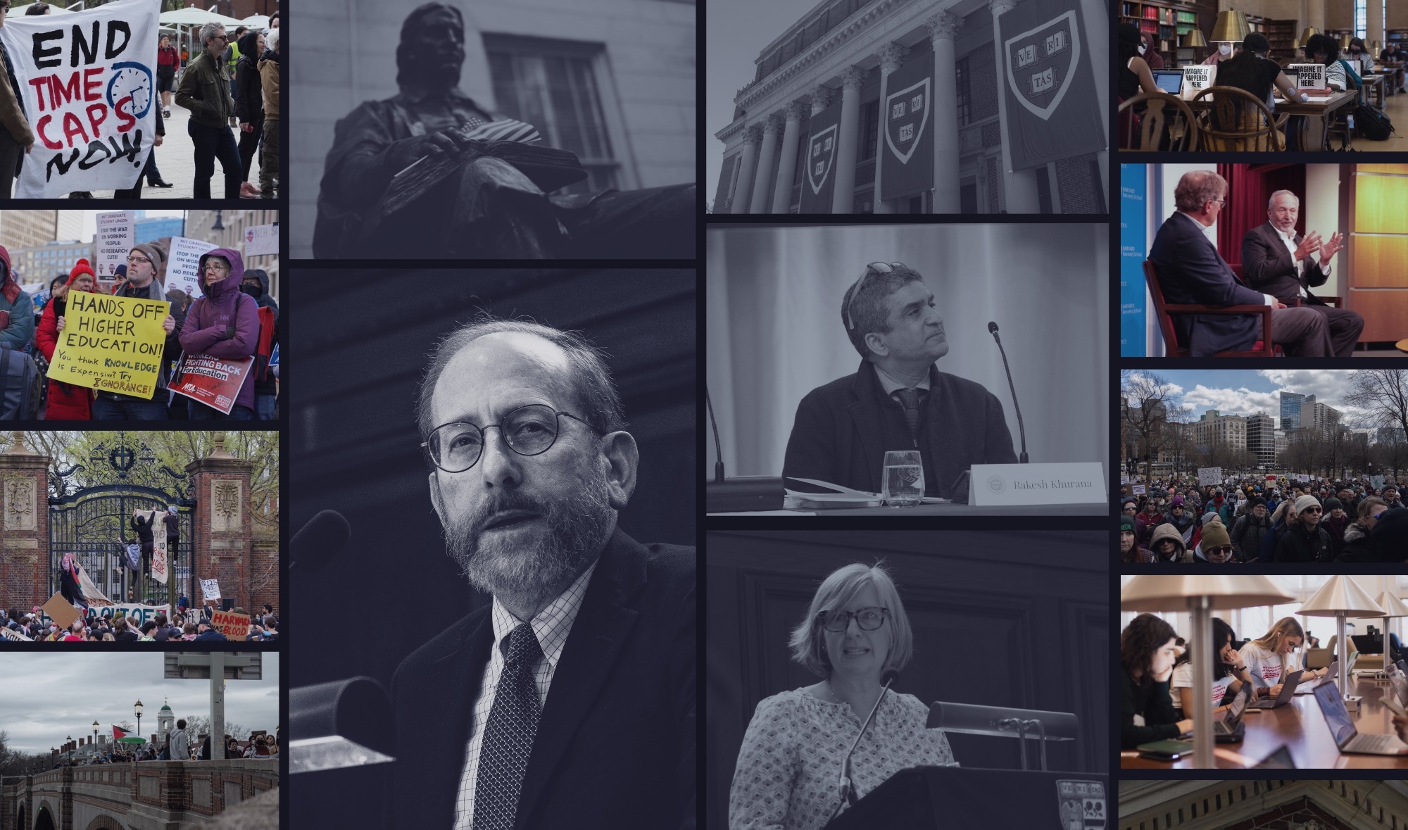A collage of images from the year at Harvard.