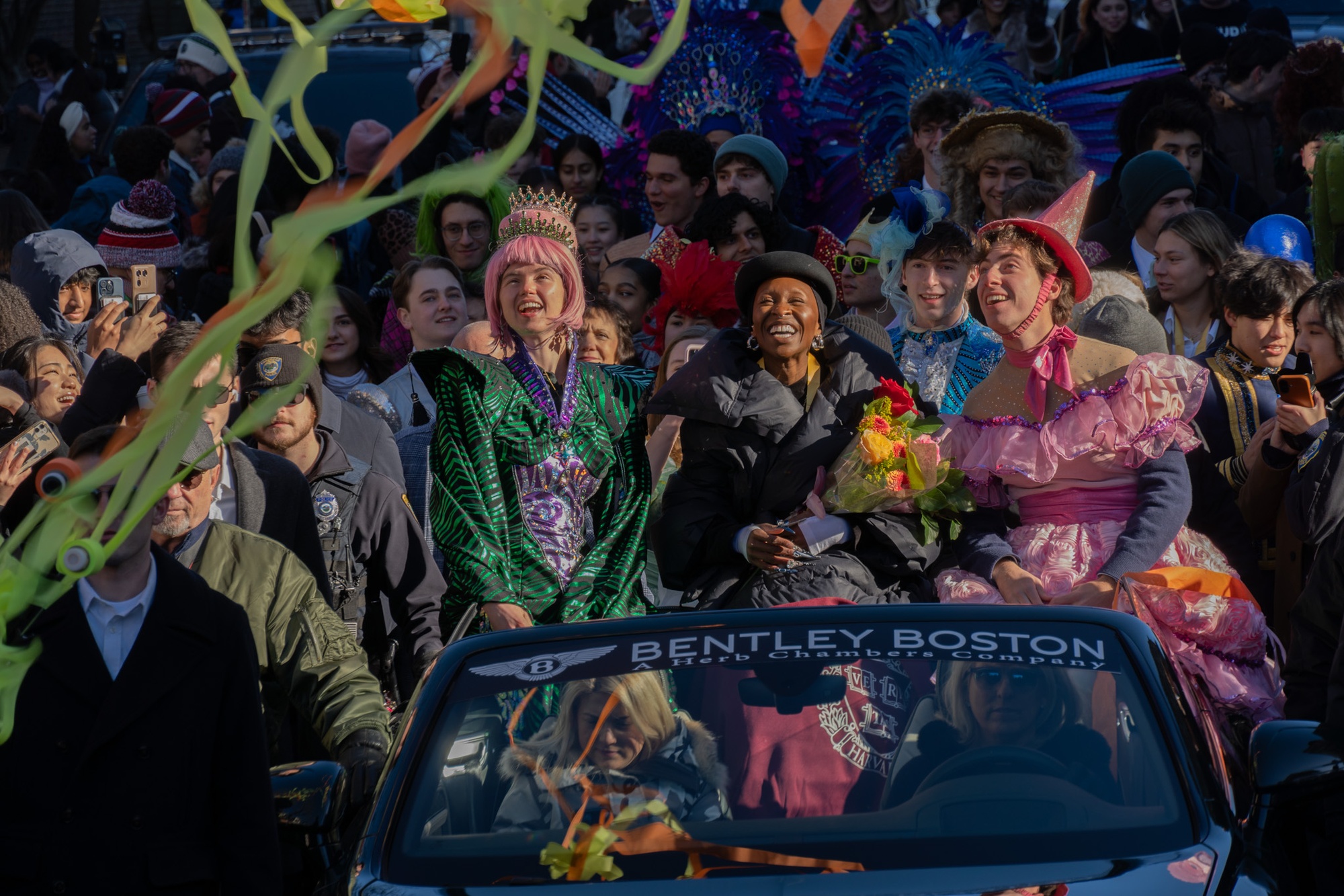 Cynthia Erivo parades down Massachusetts Avenue as Hasty Pudding Theatricals’ 2025 Woman of the Year. The award kicked off the group’s 176th production season with a week of festivities in Harvard Square.