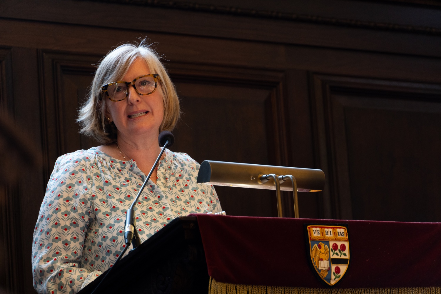 Faculty of Arts and Sciences Dean Hopi E. Hoekstra delivers morning prayers at Memorial Church, discussing her journey as a biologist and pursuing scientific curiousity.