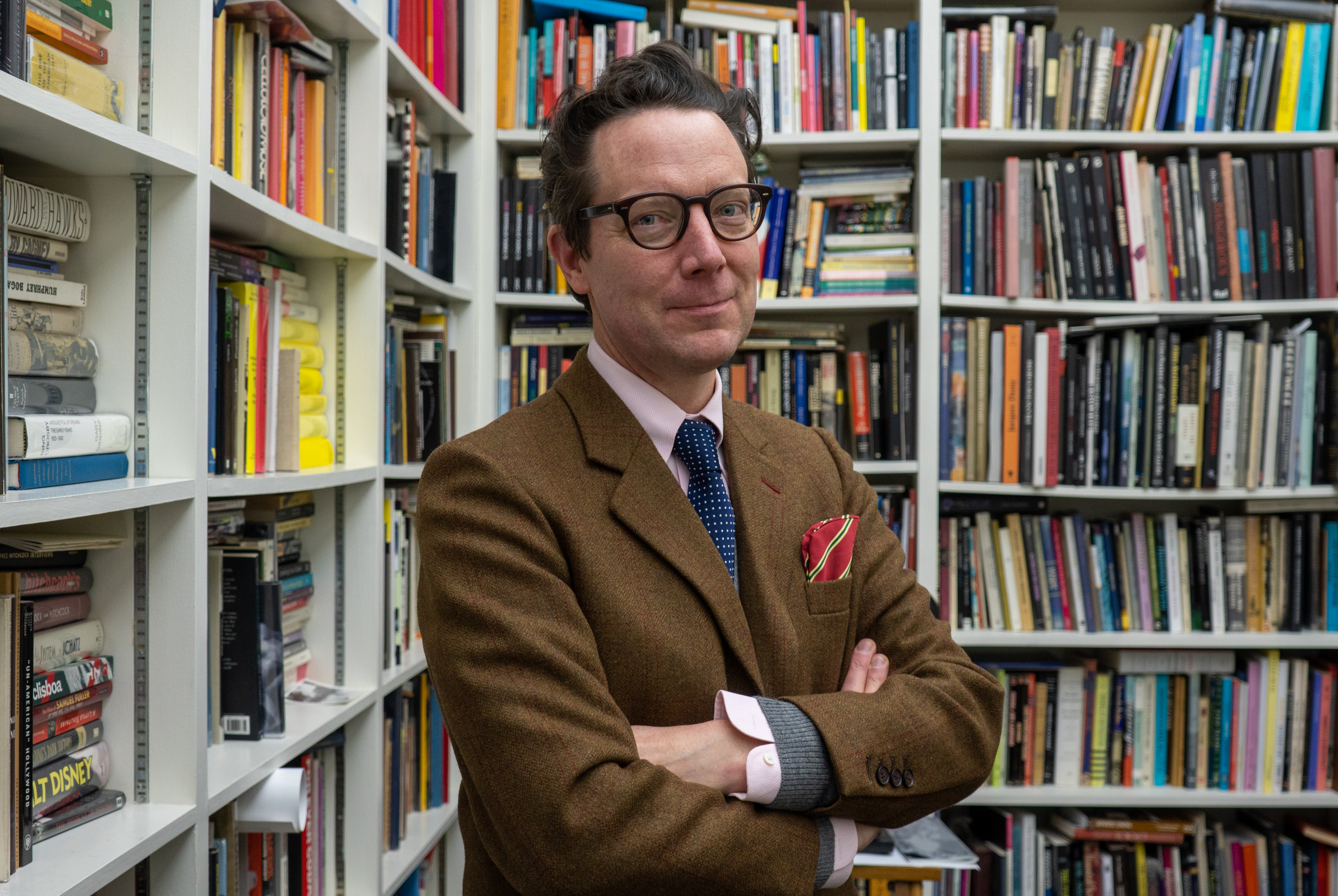 Haden Guest, director of the Harvard Film Archive, leads a tour through the archive’s collection of film prints and projection rooms. Guest oversees one of the country’s largest university-based film archives and its ongoing preservation efforts.