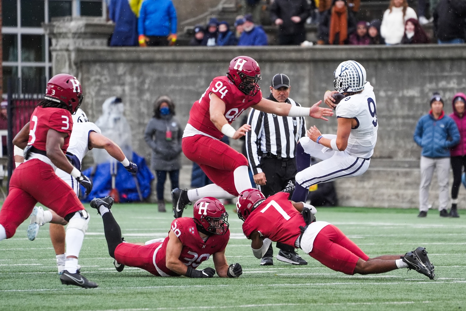 The Crimson face off against the Bulldogs at Harvard Stadium in the 140th edition of The Game. Yale’s 34-29 victory forced Harvard into a three-way tie for the Ivy League championship with Dartmouth and Columbia.